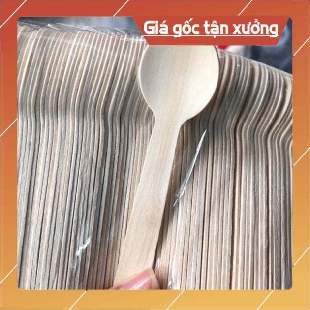 [Rẻ vô địch] 100 cái Thìa gỗ dùng 1 lần