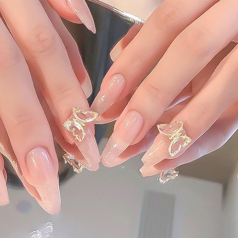 [Hàng mới về] Set 12 phụ kiện trang trí móng hình bướm đính đá pha lê giả nhiều màu sắc