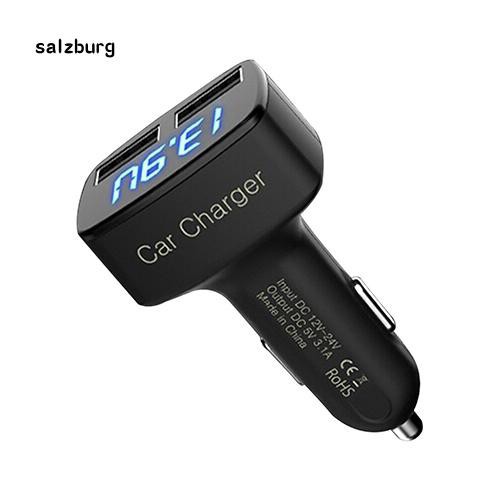 Bộ sạc xe hơi 2 cổng USB 3.1A 4 trong 1 dành cho iPhone Samsung loa bluetooth