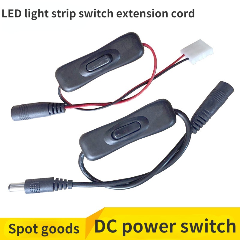 Dây Đèn LED DC5521 Đầu Cắm Và Cái 304 2A Có Công Tắc