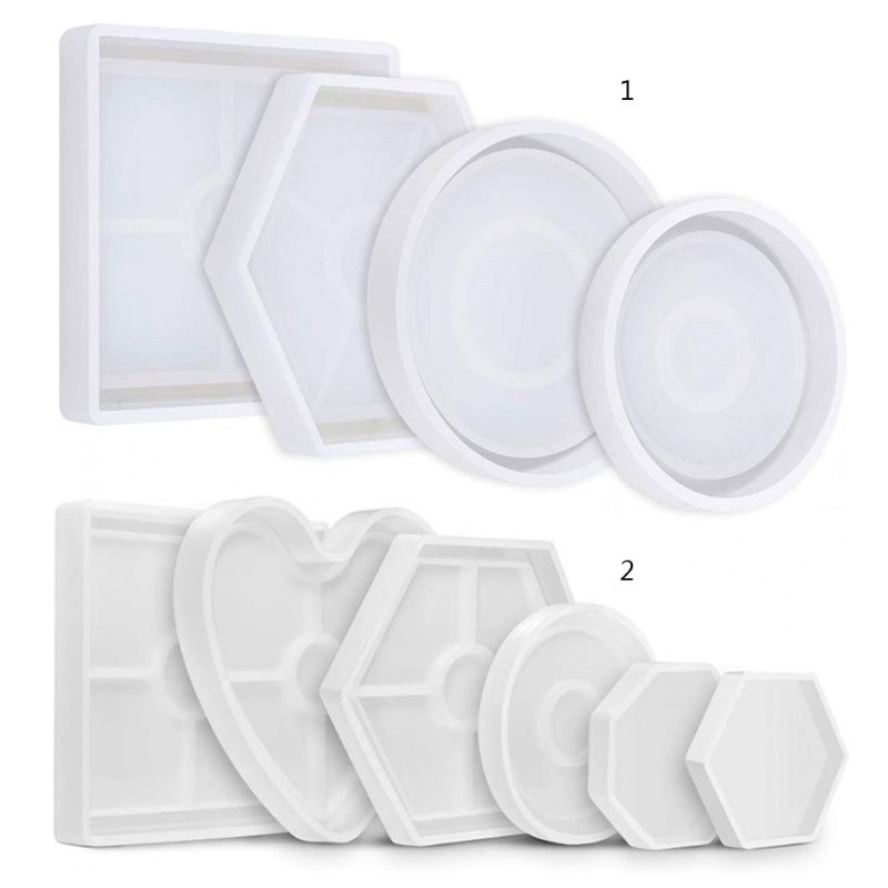 Sa Set 4 / 6 Khuôn Làm Đế Lót Ly Bằng Nhựa Hình Lục Giác