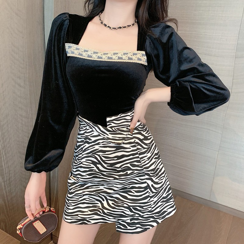 [Mã FAGREEN55 giảm tới 30K đơn 99K] Chân Váy Lưng Cao In Họa Tiết Ngựa Vằn Kiểu Hàn Quốc Xinh Xắn | BigBuy360 - bigbuy360.vn