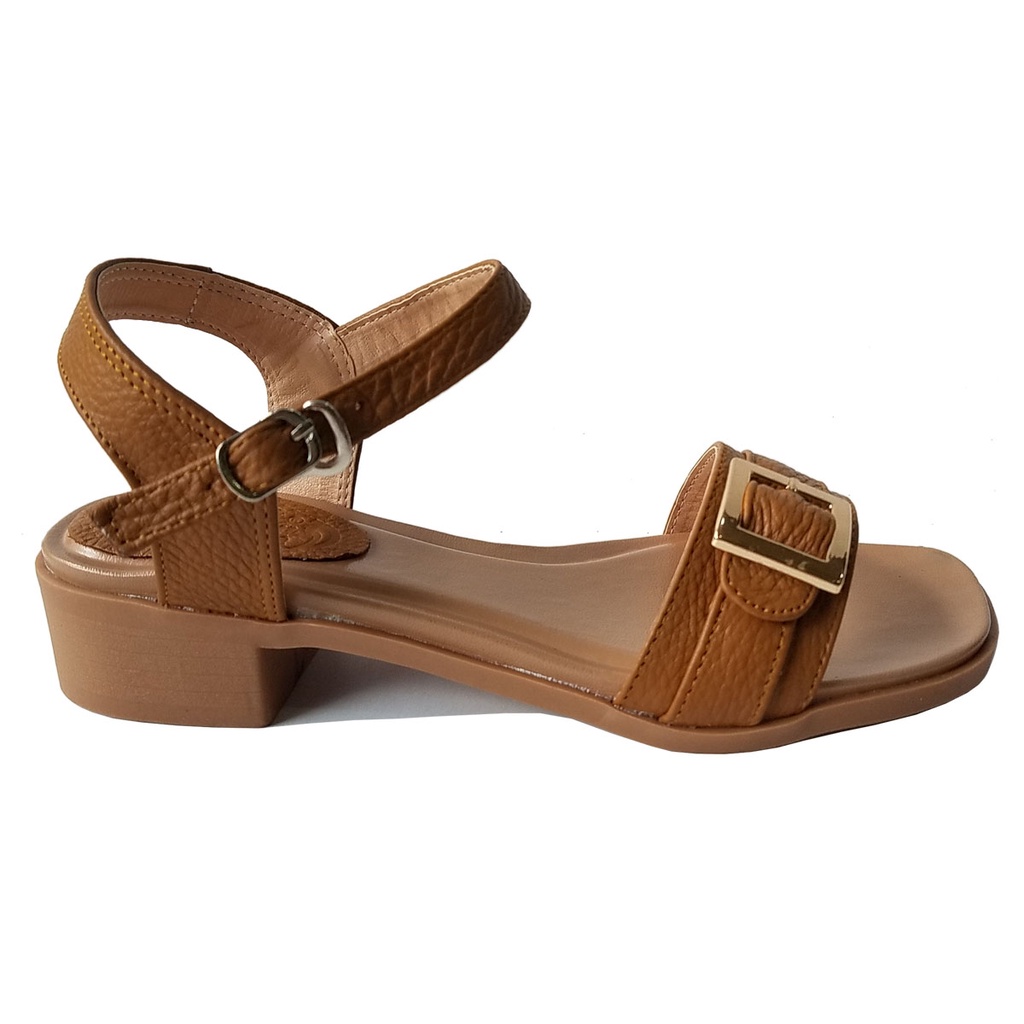 Giày sandal cao gót nữ da bò thật BIGGBEN gót 4 cm HKD390