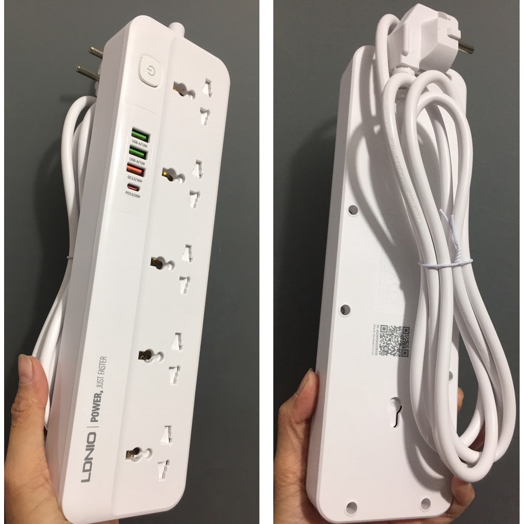 Ổ cắm đa năng 2500W tích hợp sạc nhanh PD20W QC18W LDNIO SC5415