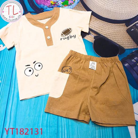 Thời trang trẻ em - Bộ áo quần thun ngắn bé hình bóng bầu dục - Quần áo bé trai - Bộ bé trai - Quần áo bé gái -Bộ bé gái