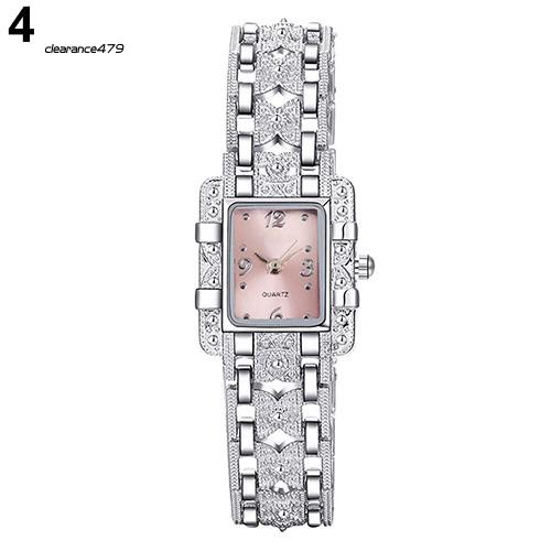 Đồng Hồ Đeo Tay Mặt Chữ Nhật Đính Đá Thời Trang Cho Nữ