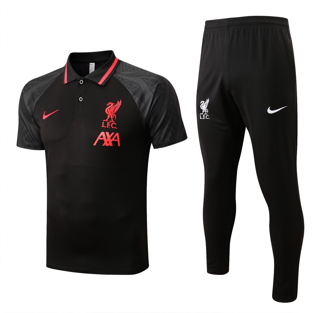 Áo Thun Bóng Đá POLO Màu Đen Đội Tuyển Liverpool 22-23