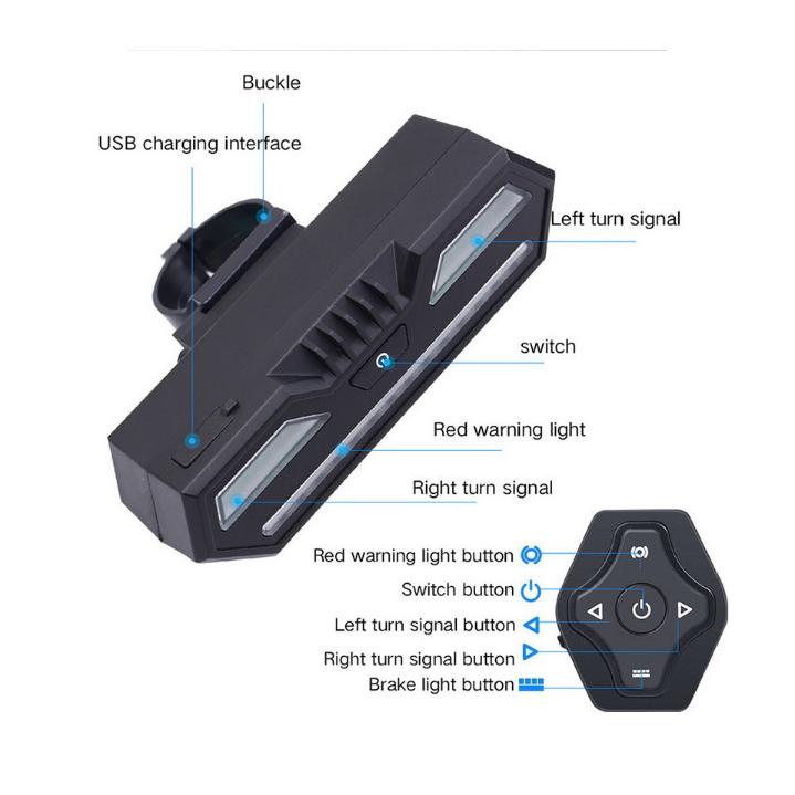 Đèn Led Gắn Đuôi Xe Đạp Có Cổng Sạc Usb