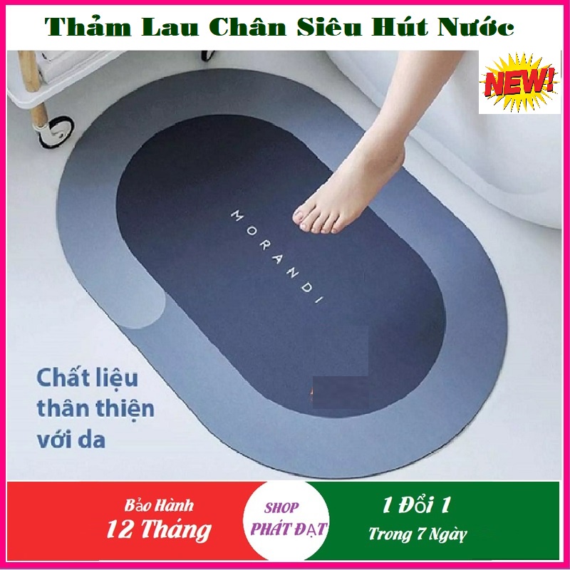 {Combo 2 cái -  Hàng cao cấp} Thảm chùi chân hút nước siêu thấm khô sau 3s, cấu tạo 4 lớp, đế chống trơn trượt