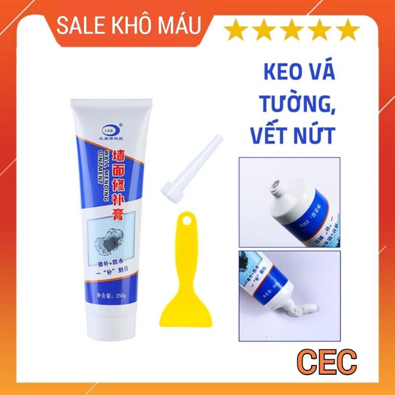 Keo Vá Tường Chống Thấm Đa Năng LKB 250gr, Trám Trét Vết Nứt Khe Hở Tường, Chống Mốc Ẩm Tường - Shop CEC