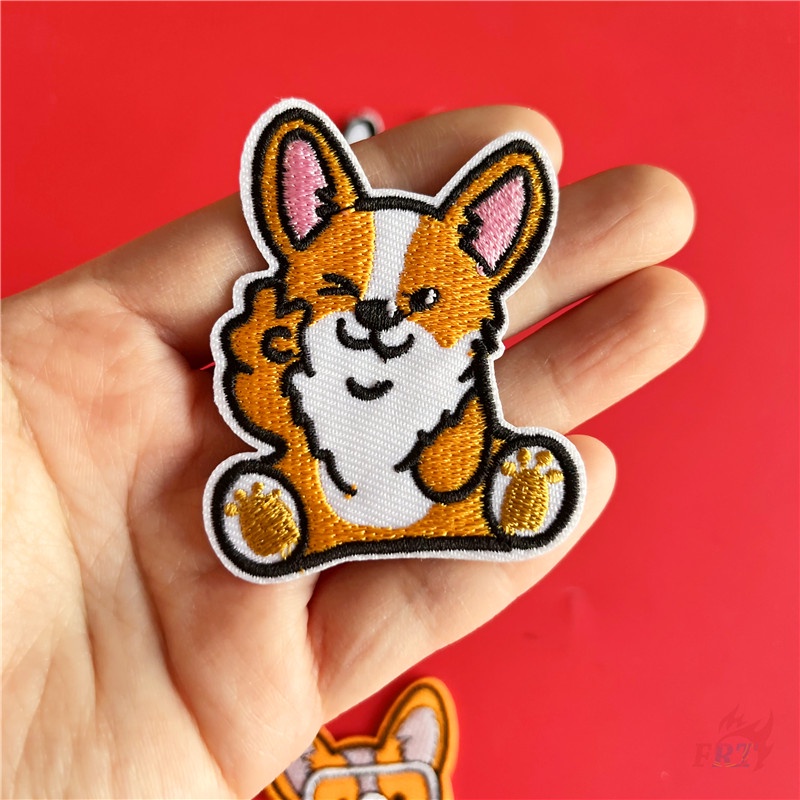 ☸ Chó Vui Nhộn - Miếng Vá Sắt Corgi &amp; Husky ☸ 1 Miếng Vá Quần Áo Hình Cầu Vồng