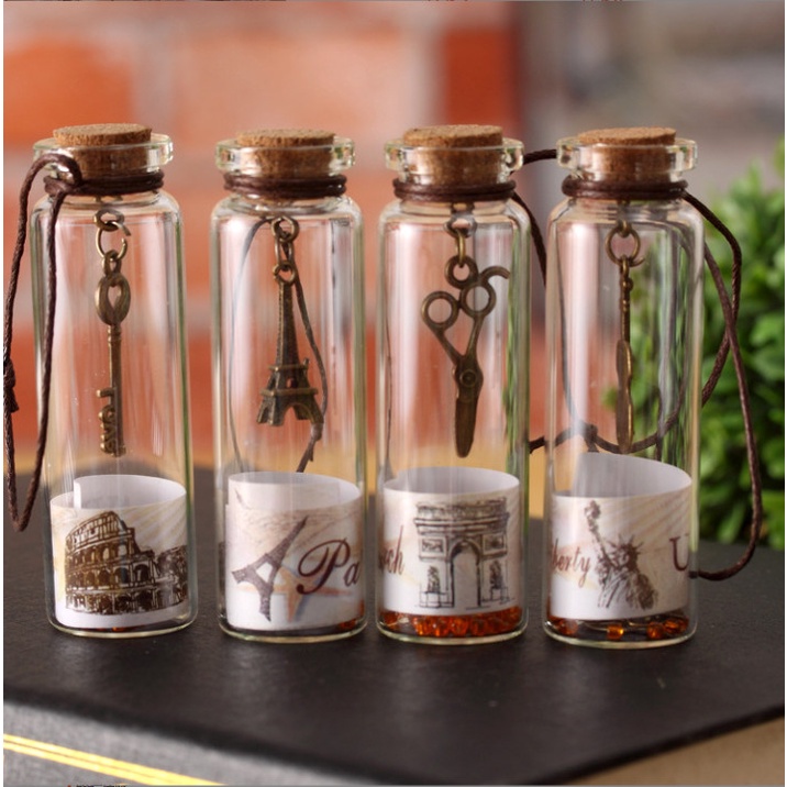 Lọ điều ước may mắn phong cách Vintage thủy tinh BAG U LOUOC058