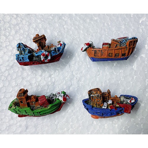 THUYỀN TRANG TRÍ HỒ CÁ NON BỘ 6X3X3CM