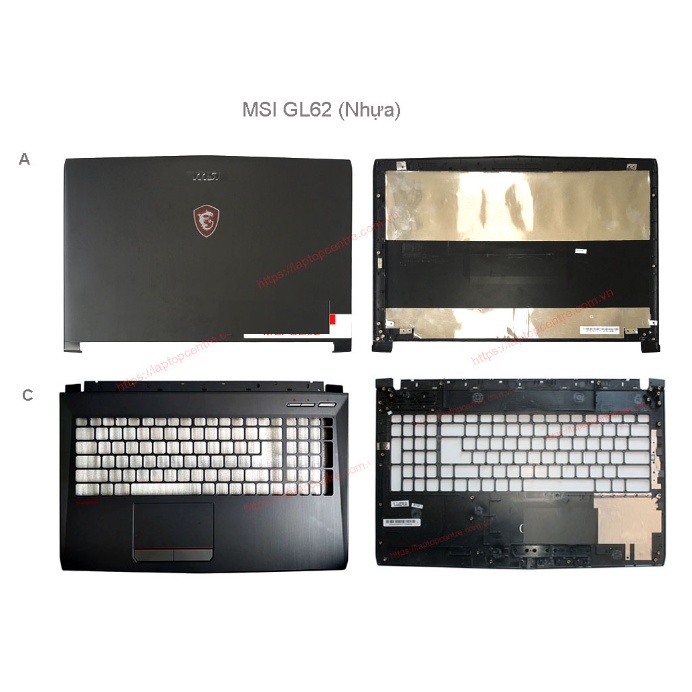 Thay vỏ laptop MSI GL62 GP62 GV627RD-6QG 6QF MS-16J9 16JF 16JV