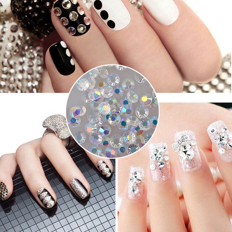 Nail Resin Transparent AB White Diamond 4mm1000