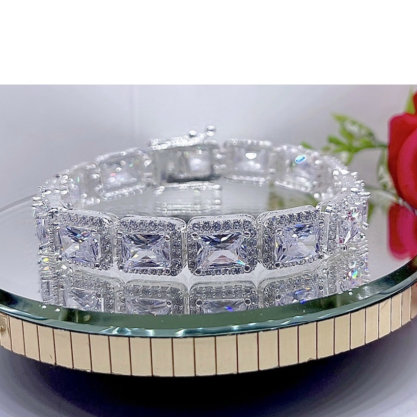 lắc tay nữ bạc đính đá cao cấp _ bạc chuẩn