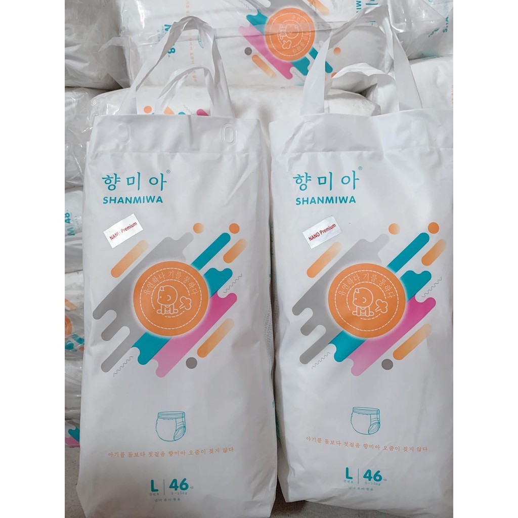 Bỉm quần Shanmiwa nano premium mẫu mới bỉm Hàn Quốc M48/L46/XL42/XXL40 siêu thấm, chống hăm.