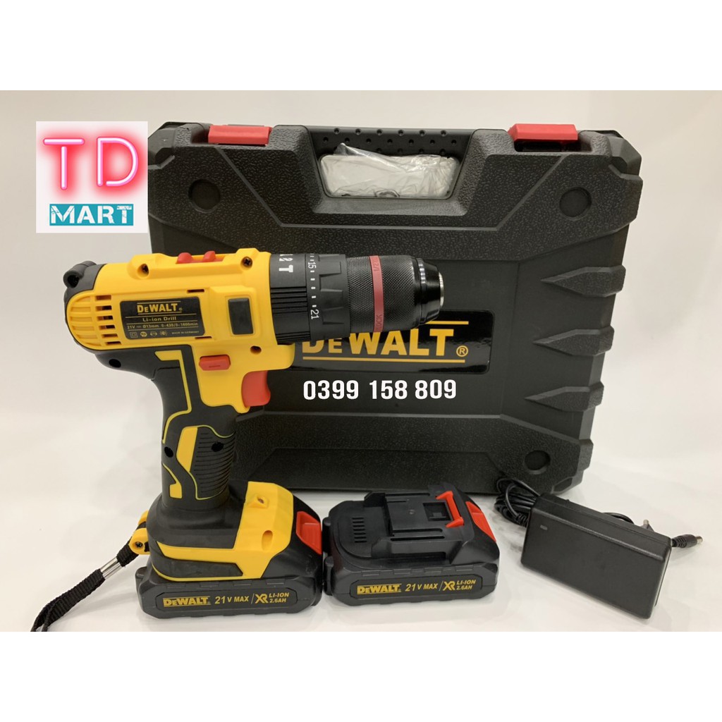 MÁY KHOAN PIN DEWALT 21V ĐẦU 13MM 3 Chế Độ Có Búa Khoan Bê Tông