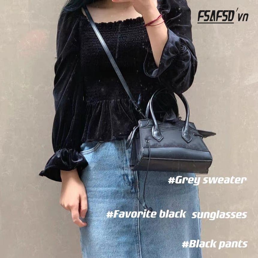 Túi Xách Tay Có Dây Rút Phong Cách Mới Mùa Thu 2022