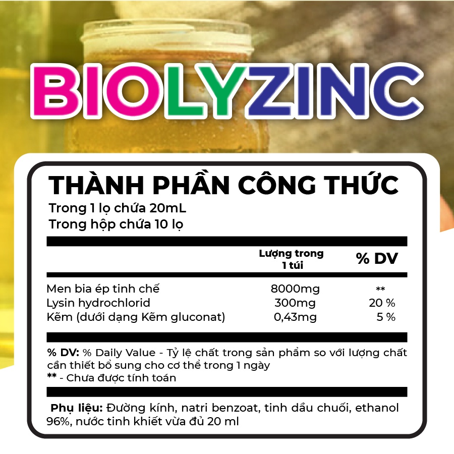 Biolyzinc - Kích thích ăn ngon, bổ sung acid amin, lysin, kẽm cho trẻ biếng ăn - Ameriver - Nhà thuốc An Đức