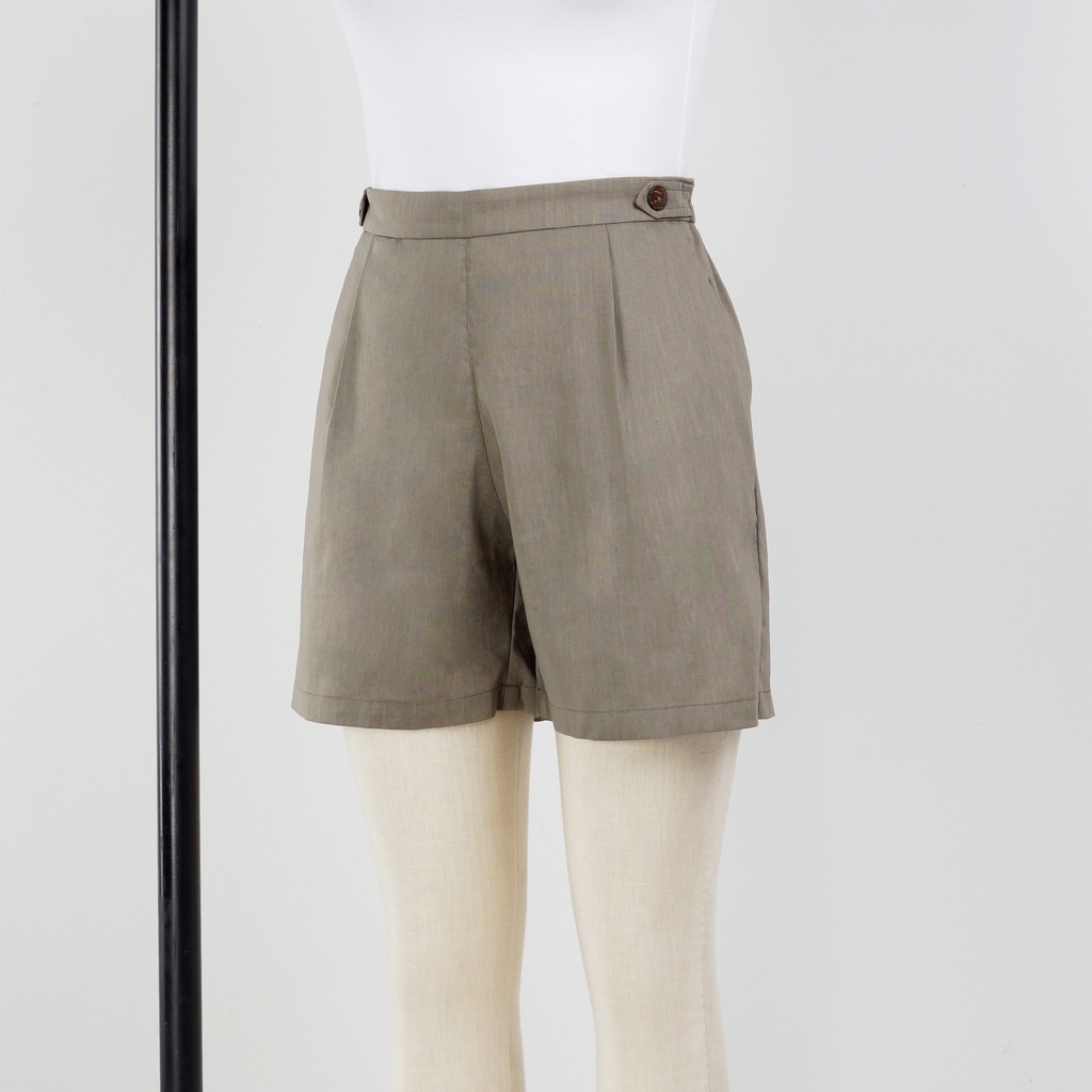 QUẦN SHORT NỮ LINEN CẠP CÀI CÚC