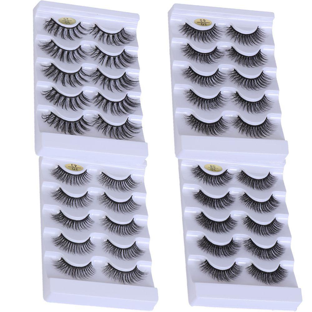 Bộ 5 Cặp Lông Mi Giả SKONHED Nhiều Lớp Tạo Hiệu Ứng Trang Điểm 3D