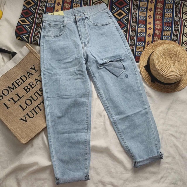 [có Bigsize] Quần baggy jeans rách đùi