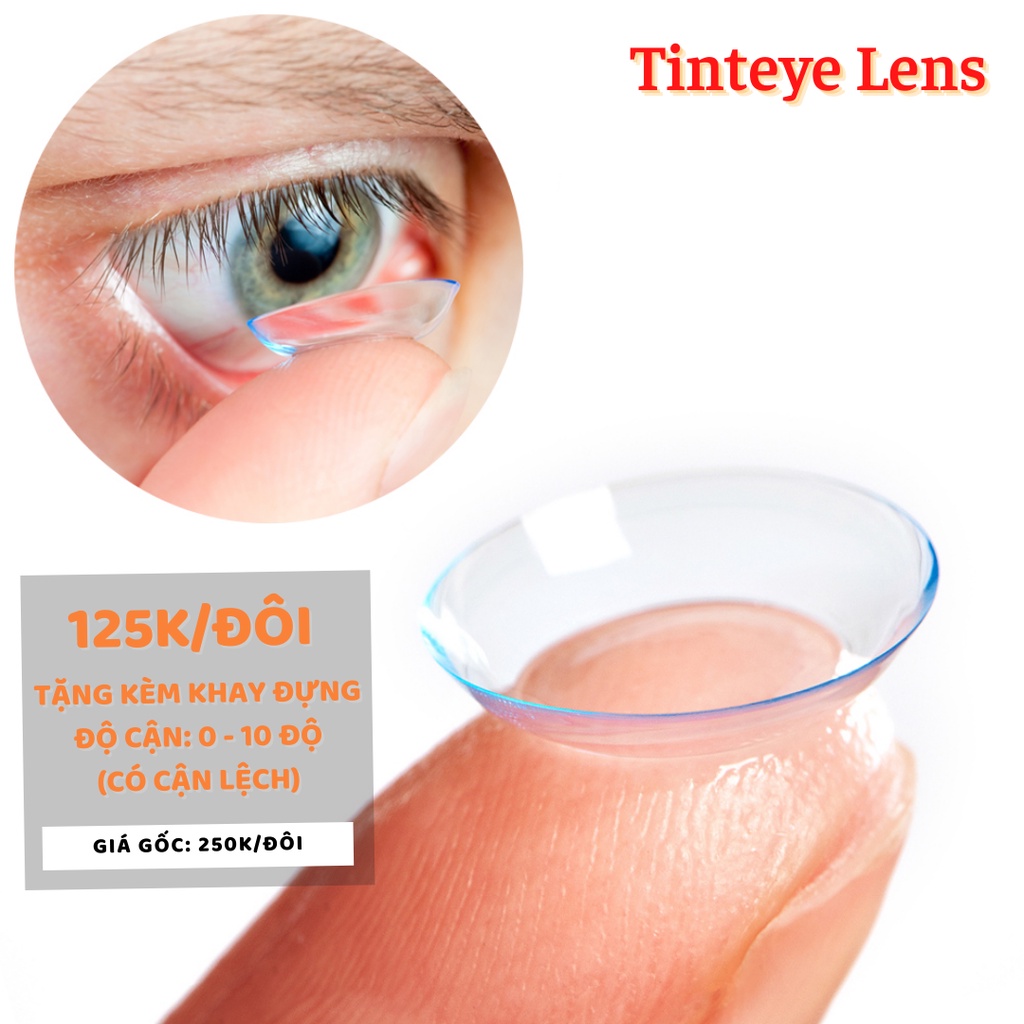 [OFF 50%: 125K/Đôi] Mẫu kính áp tròng trong suốt Tinteye Lens mỏng nhẹ 0.5 - 10 độ