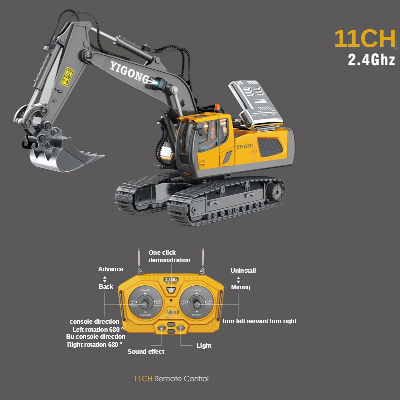 Bộ Đồ Chơi Xe Xây Dựng Điều Khiển Từ Xa Tỉ Lệ 1 / 20 11CH RC