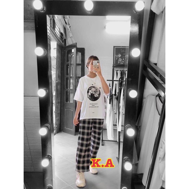 Quần ống rộng kẻ nhiều màu K&A. | BigBuy360 - bigbuy360.vn