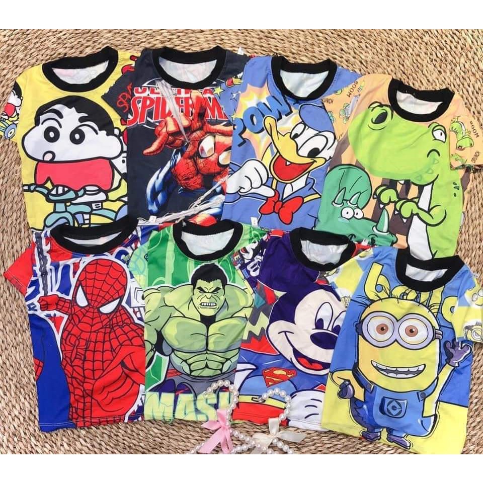 [Xả kho] Bộ Hulk, người nhện, minion, mickey hoạt hình siêu dễ thương cho bé từ 8kg đến 17kg