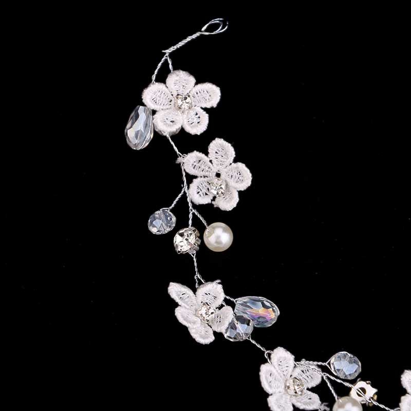 Vòng cái tóc cô dâu đính ngọc trai giả