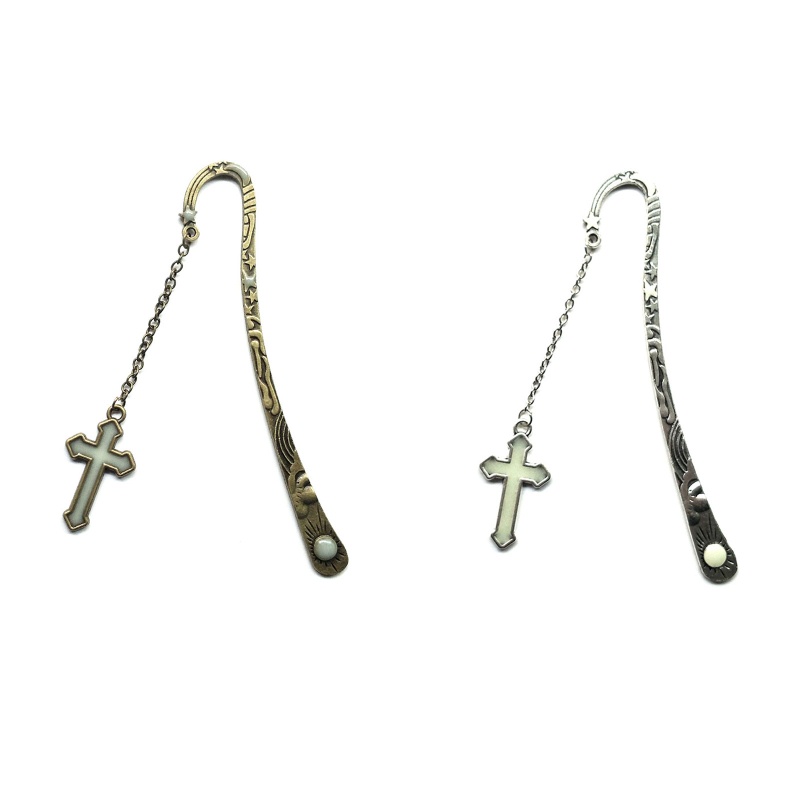 Trâm Cài Tóc Dạ Quang Bằng Kim Loại Hình Chữ Thập Đơn Giản Cho Nữ