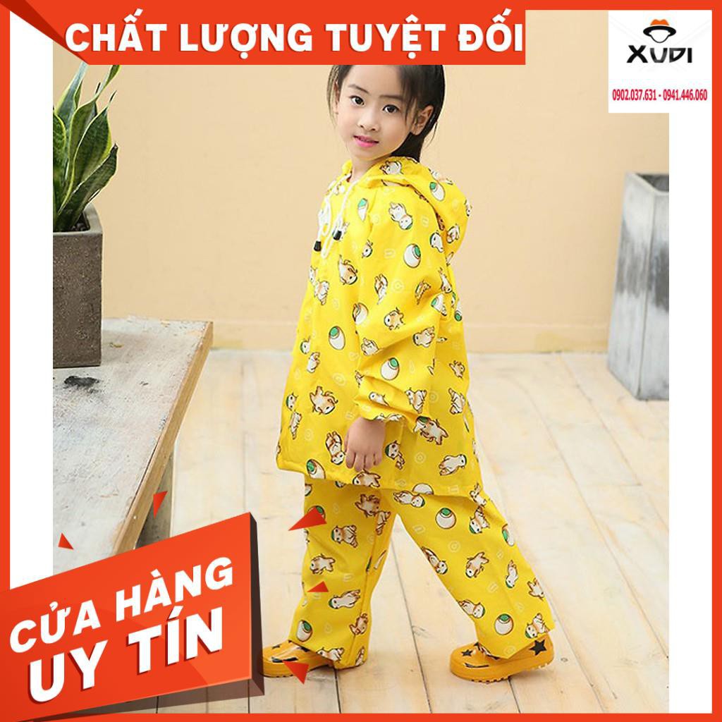 Bộ Quần Áo Mưa Vải Dù Cho Bé Chống Thấm