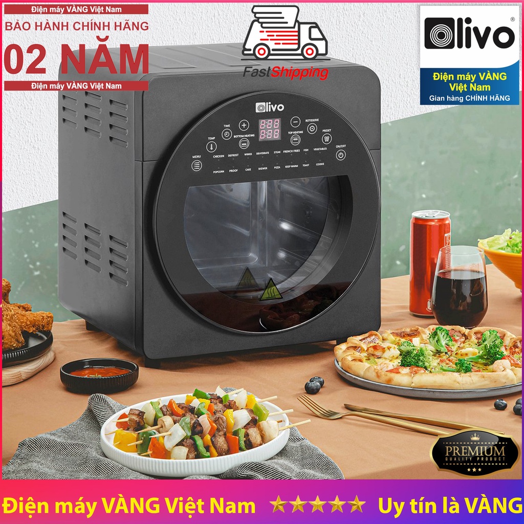 Nồi chiên không dầu Olivo AF12 và Olivo AF15 bảo hành 2 năm chính hãng