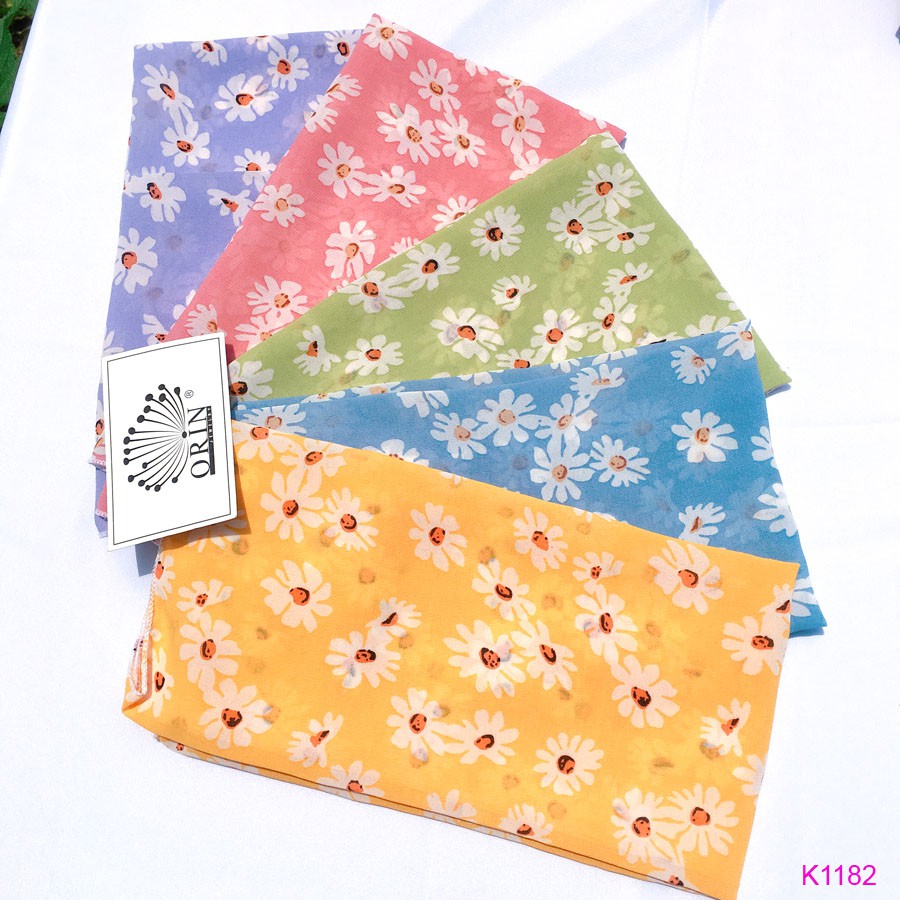 Khăn Choàng, băng đô BANDANA hoạ tiết Hoa cúc Orin K1182 K1181