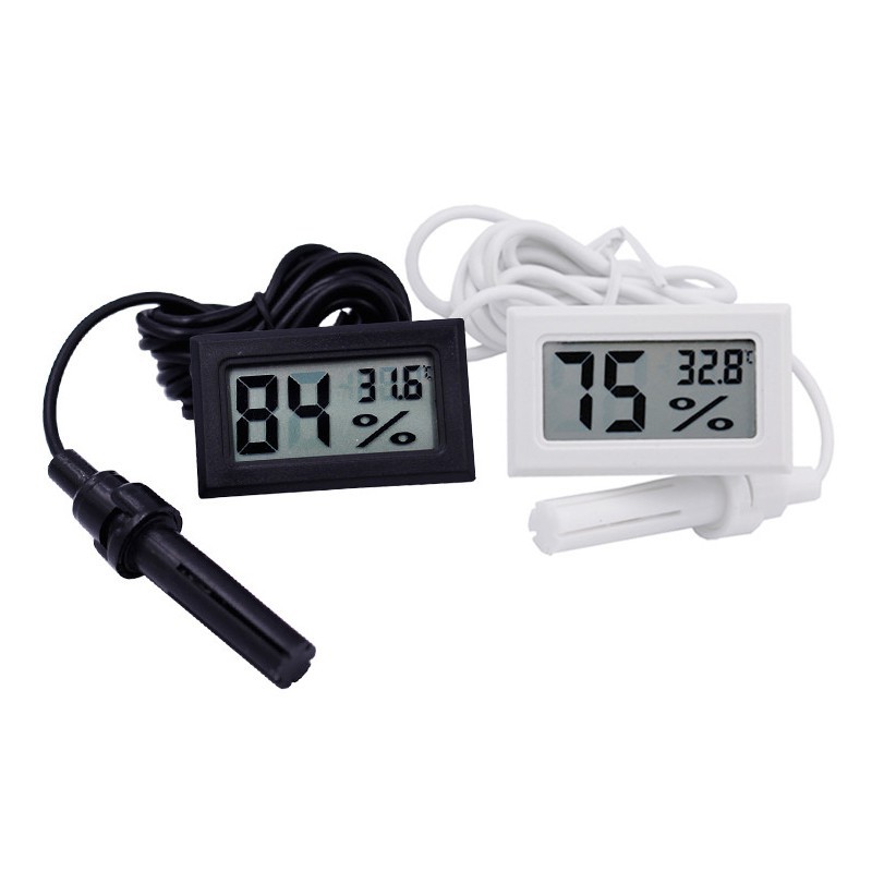 Máy đo nhiệt độ LCD kỹ thuật số mini Cảm biến đo độ ẩm Máy đo độ ẩm Tủ lạnh Màn hình bể cá Màn hình hiển thị Máy dò độ ẩ
