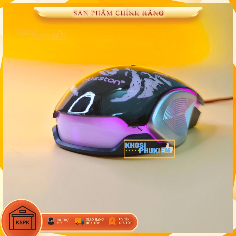 Chuột gaming có dây led 7 màu dây dù cho máy tính laptop KSPK BTGM100