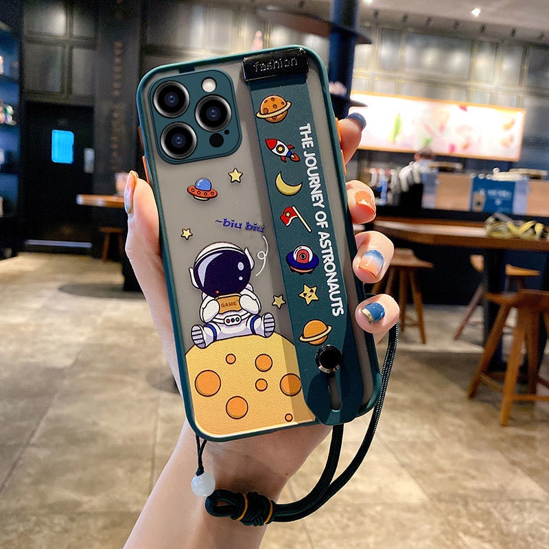 Ốp điện thoại cứng mềm có dây đeo cao su thích hợp cho Iphone 12 12promax 7 8+ SE X XS XR XSMAX 11 11pro 11promax Wdyh