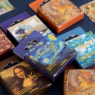 Bộ 45 Miếng Dán Trang Trí Sổ Tay/Nhật Ký Hình Tranh Van Gogh Độc Đáo
