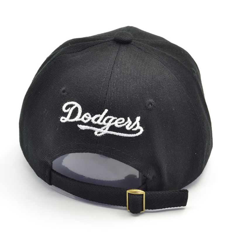 flowersqueen Mũ lưỡi trai màu đen thêu chữ La