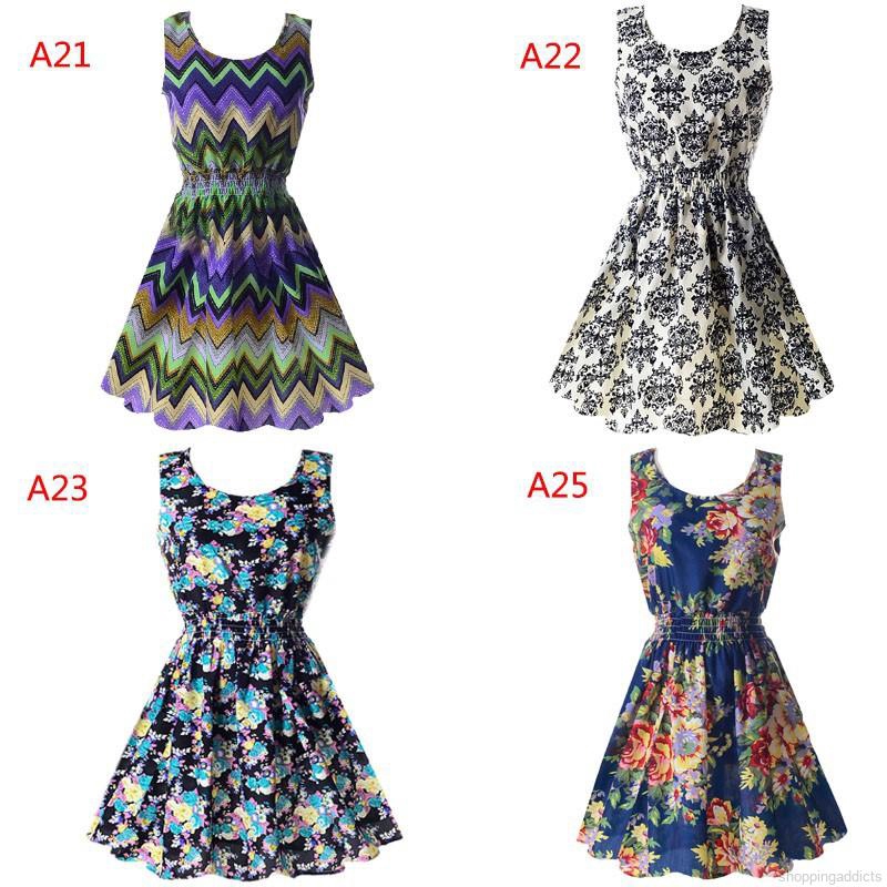 Đầm không tay áo nhiều màu xinh xắn cho nữ