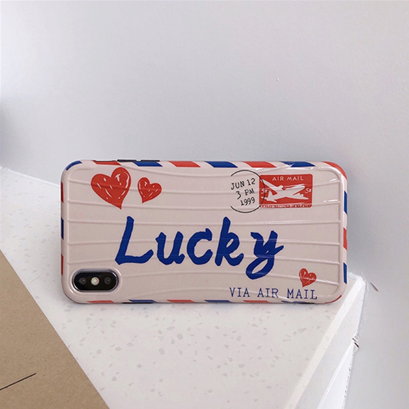 Ốp Điện Thoại In Chữ Lucky Xinh Xắn Cho Iphone Xs Max / Xr