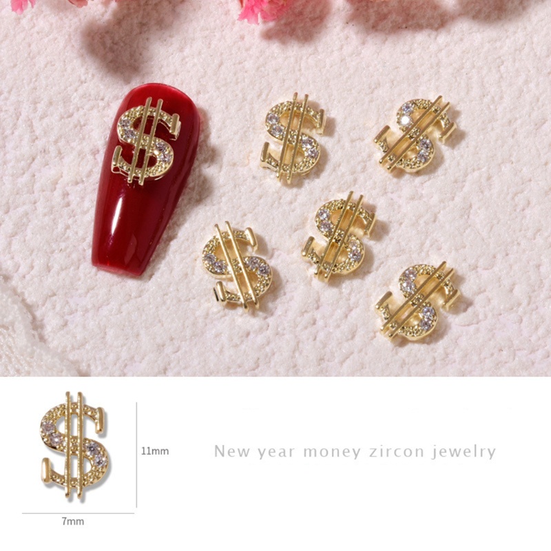 Miếng Dán Trang Trí Móng Tay Nghệ Thuật Hình Tờ Tiền Đô La 3D