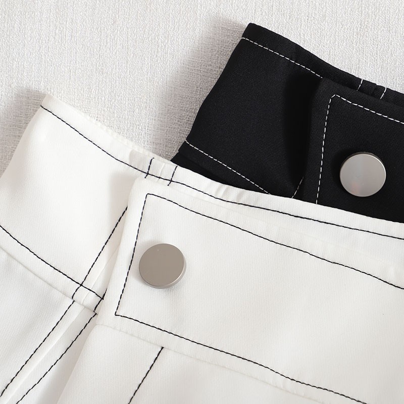 Chân váy nữ thời trang HALI - Quần short giả váy kiểu nữ cạp cao xếp lệch chất kaki co dãn | BigBuy360 - bigbuy360.vn