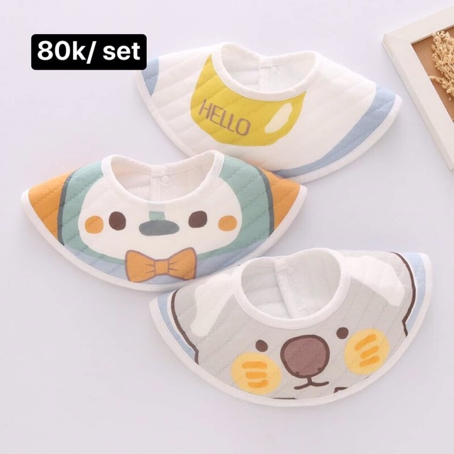 Set 3 Yếm giữ ấm cổ cho bé siêu xinh