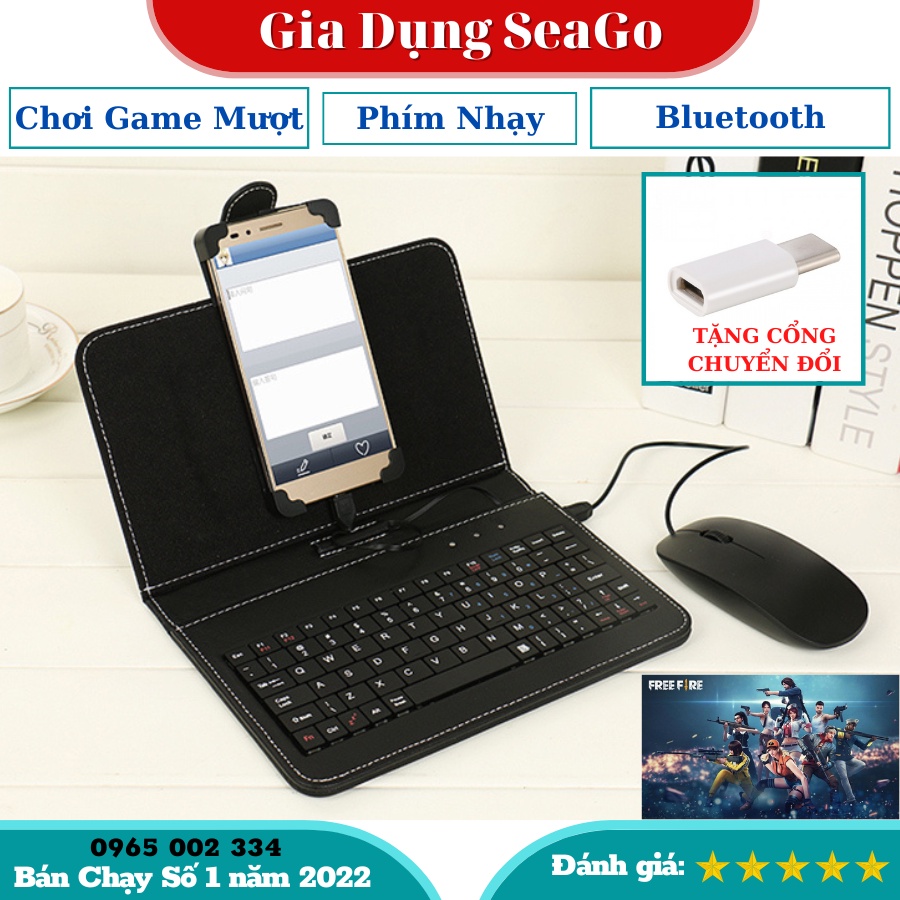 Bàn Phím Cho Điện Thoại, Bao Da Bàn Phím, Bao Da Bàn Phím Điện Thoại Kèm Chuột Nhỏ Gọn, Tiện Dụng [Bảo Hành 1 Đổi 1]