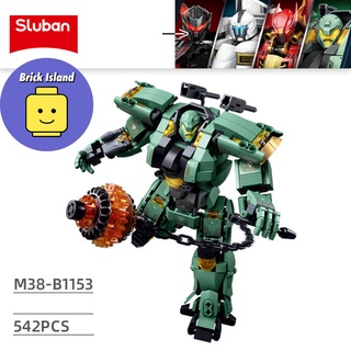 Mô hình Mecha Warrior bộ đồ chơi lắp ráp mô hình robot Pacific Rim Xanh Sluban M38 B1153 - Brick Island