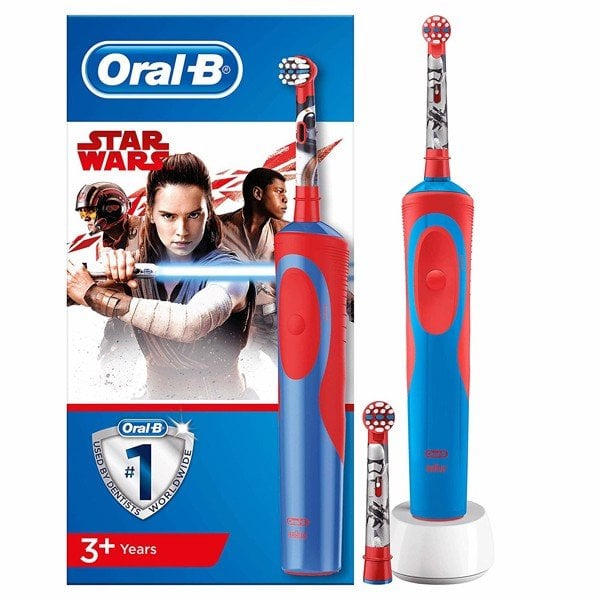 (Hàng Đức) Bàn chải đánh răng điện Oral-B Stages Power Star Wars, màu trắng đỏ, pin AA