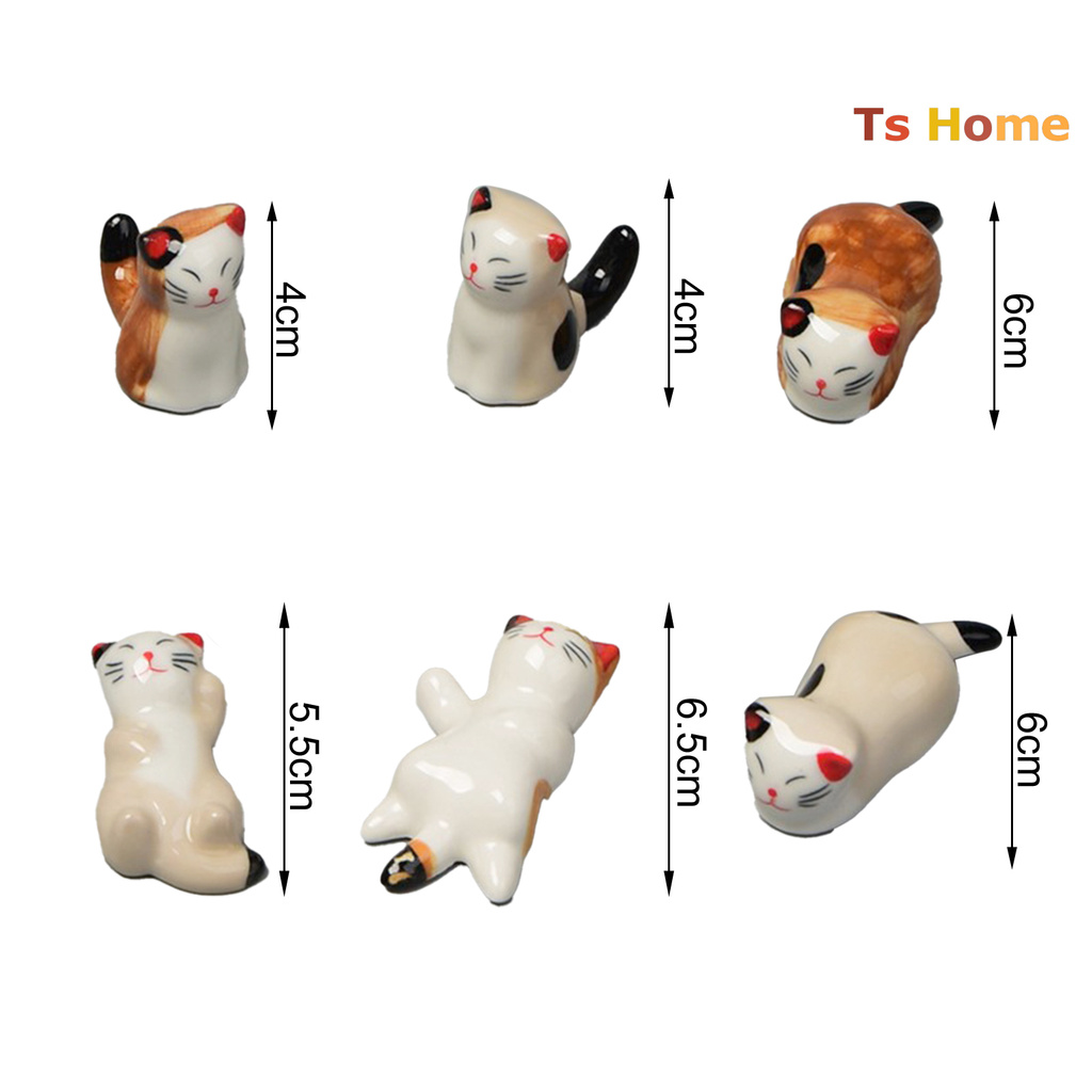 Đồ Gác Đũa Hình Mèo Hoạt Hình Bằng Sứ
